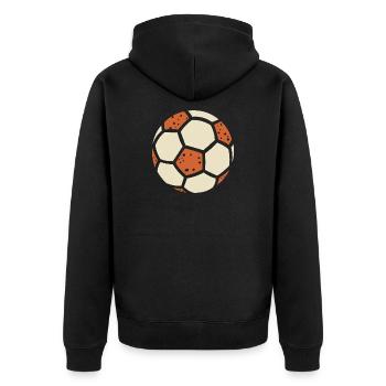 Graphisme rétro football – Sport Design - Veste à capuche bio Premium Unisexe - noir - Dos - Nico (187cm)