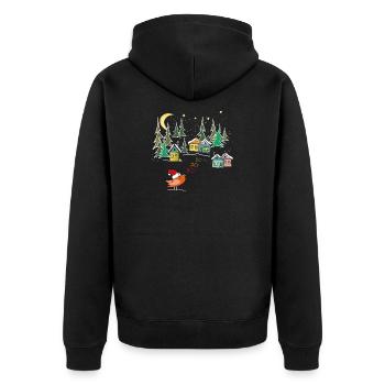 Winterzauber Christmas - Unisex Premium Bio Zip Hoodie - Schwarz - Hinten - Nico (187cm)
