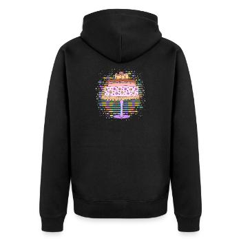 Cake - Unisex Premium Organic Zip Hoodie - black - Back - Nico (187cm)