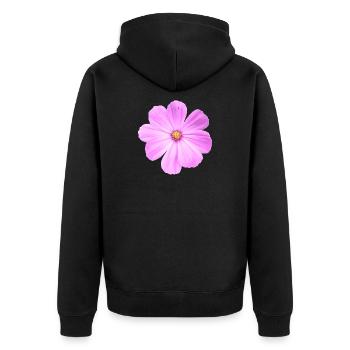 Blume - Unisex Premium Bio Zip Hoodie - Schwarz - Hinten - Nico (187cm)