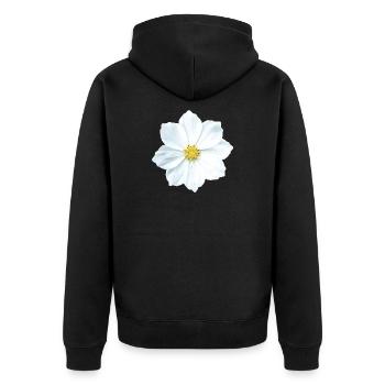 Blume - Unisex Premium Bio Zip Hoodie - Schwarz - Hinten - Nico (187cm)