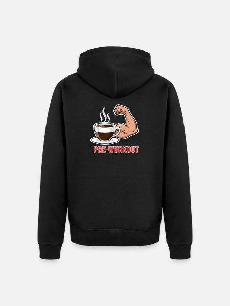Kaffee Kraft Pre-Workout - Unisex Premium Bio Zip Hoodie - Schwarz