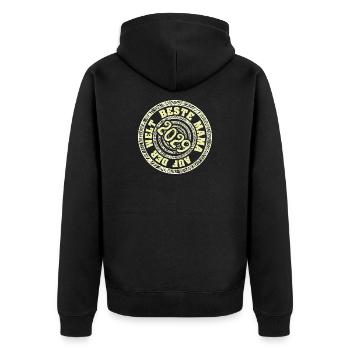 2029 - Unisex Premium Bio Zip Hoodie - Schwarz - Hinten - Nico (187cm)