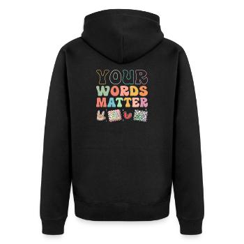 Special Needs School Teacher Special Education Pedagogue - Unisex Premium Organic Zip Hoodie - black - Back - Nico (187cm)