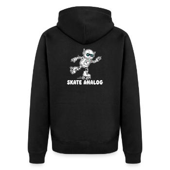 Robot Skate Analog - Unisex Premium Organic Zip Hoodie - black - Back - Nico (187cm)