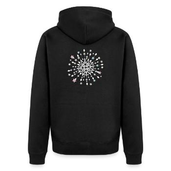 Mandala étoile de Noël avec des étoiles colorées - Veste à capuche bio Premium Unisexe - noir - Dos - Nico (187cm)