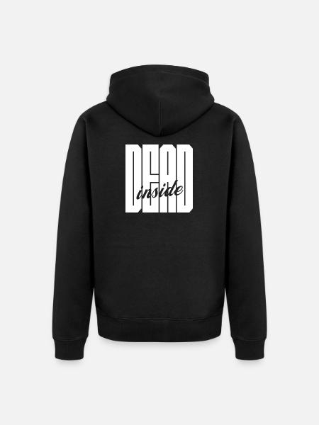 Dead Inside bold logo - Unisex Premium Organic Zip Hoodie - black