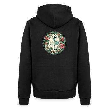 Floral Circle Ballerina Dance - Unisex Premium Organic Zip Hoodie - black - Back - Nico (187cm)