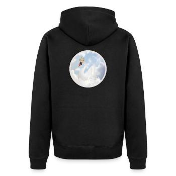 Le Cygne Royal dans les Nuages - Veste à capuche bio Premium Unisexe - noir - Dos - Nico (187cm)