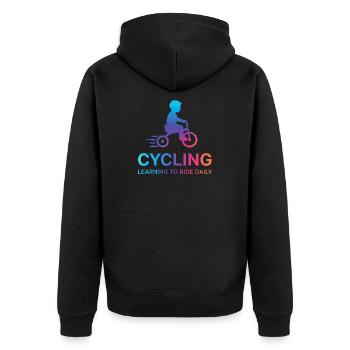 Enfant enfant apprenant en cyclisme - Veste à capuche bio Premium Unisexe - noir - Dos - Nico (187cm)