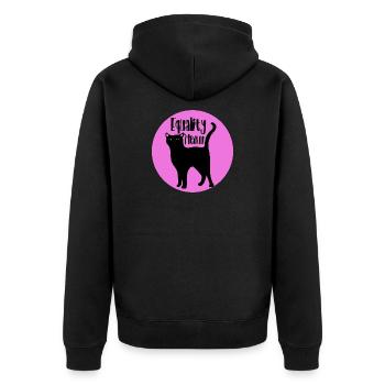 Gleichheit Miau-Katze - Unisex Premium Bio Zip Hoodie - Schwarz - Hinten - Nico (187cm)