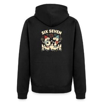 67 Six Seven Basket Meme Gen Alpha Drôle - Veste à capuche bio Premium Unisexe - noir - Dos - Nico (187cm)