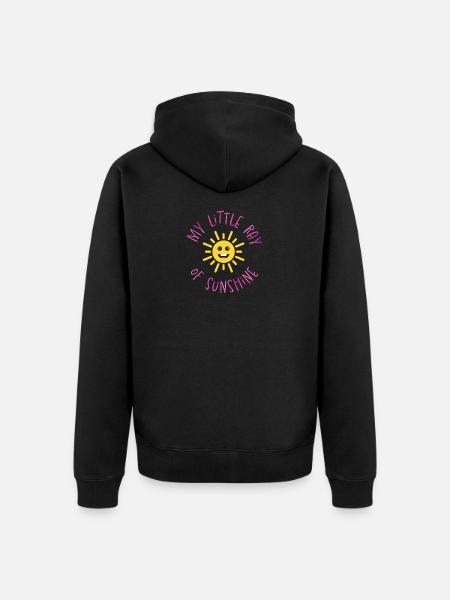 RAY_OF_SUN_PINK - Unisex Premium Bio Zip Hoodie - Schwarz