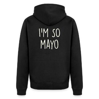 Mayo Mayonnaise - Veste à capuche bio Premium Unisexe - noir - Dos - Nico (187cm)