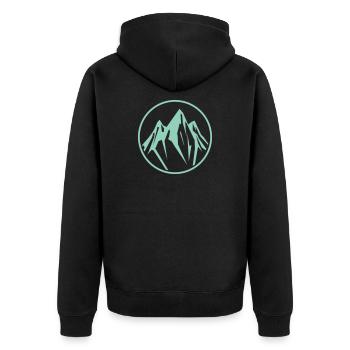 Mountains Mountains - Unisex Premium Organic Zip Hoodie - black - Back - Nico (187cm)