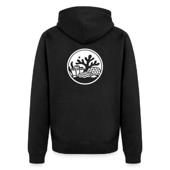Korallen Symbol Korallenriff Ozean - Unisex Premium Bio Zip Hoodie - Schwarz - Hinten - Nico (187cm)