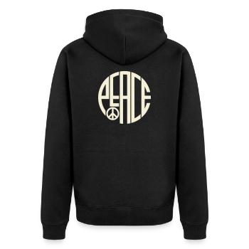 Typographie Art déco de la paix - Veste à capuche bio Premium Unisexe - noir - Dos - Nico (187cm)