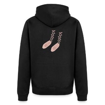 Ballettschuhe - Unisex Premium Bio Zip Hoodie - Schwarz - Hinten - Nico (187cm)