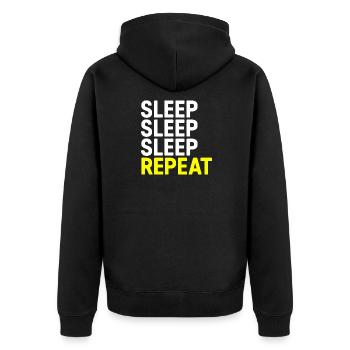 Sommeil Sommeil Sommeil Répéter - Veste à capuche bio Premium Unisexe - noir - Dos - Nico (187cm)