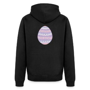 Pastel Wavy Easter Egg - Unisex Premium Organic Zip Hoodie - black - Back - Nico (187cm)
