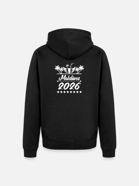 Maldives 2026 Strandtraum - Unisex Premium Bio Zip Hoodie - Schwarz