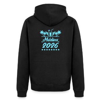 Rêve de plage Maldives 2026 - Veste à capuche bio Premium Unisexe - noir - Dos - Nico (187cm)