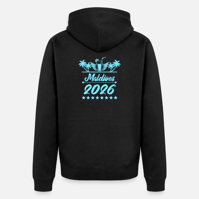 Rêve de plage Maldives 2026 - Veste à capuche bio Premium Unisexe - noir