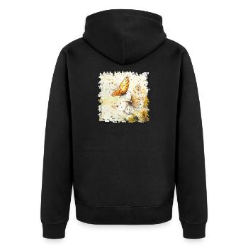 Watercolor butterflies - Unisex Premium Organic Zip Hoodie - black - Back - Nico (187cm)