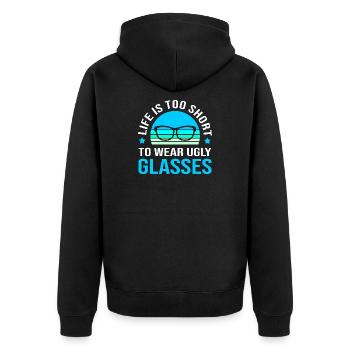 Optician Ophthalmologist Optics - Unisex Premium Organic Zip Hoodie - black - Back - Nico (187cm)