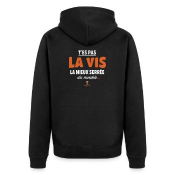 T’es pas la vis la mieux serrée du meuble - Veste à capuche bio Premium Unisexe - noir - Dos - Nico (187cm)