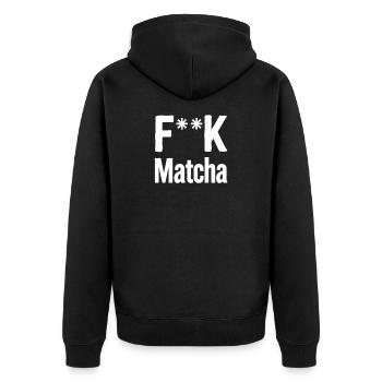 Matcha Rebellion T-shirt - Unisex Premium Organic Zip Hoodie - black - Back - Nico (187cm)