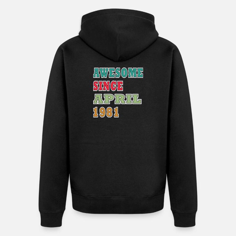 Génial depuis avril 1981 - Veste à capuche bio Premium Unisexe - noir