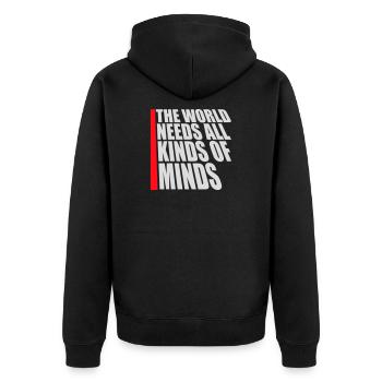 Le monde a besoin de toutes sortes d’esprits inspirants - Veste à capuche bio Premium Unisexe - noir - Dos - Nico (187cm)