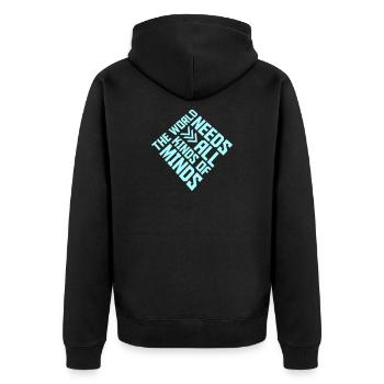 Le monde a besoin de toutes sortes d’esprits inspirants - Veste à capuche bio Premium Unisexe - noir - Dos - Nico (187cm)