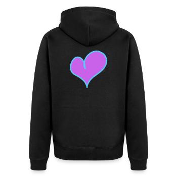 Herz Valentin Liebe Freundin Freund - Unisex Premium Bio Zip Hoodie - Schwarz - Hinten - Nico (187cm)