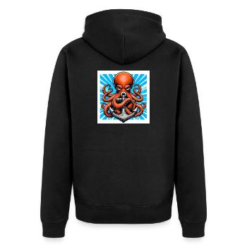 Un Poulpe embrasse une Ancre - Veste à capuche bio Premium Unisexe - noir - Dos - Nico (187cm)