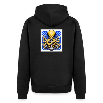 Un Poulpe embrasse une Ancre - Veste à capuche bio Premium Unisexe - noir - Dos - Nico (187cm)