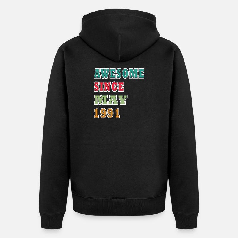 Génial depuis mai 1991 - Veste à capuche bio Premium Unisexe - noir