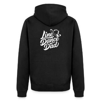 Line Dance Dad - Unisex Premium Bio Zip Hoodie - Schwarz - Hinten - Nico (187cm)