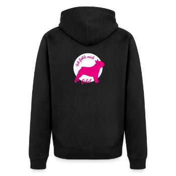 Carlin, cercle de chiens, humour, vie de bureau, amour animal - Veste à capuche bio Premium Unisexe - noir - Dos - Nico (187cm)