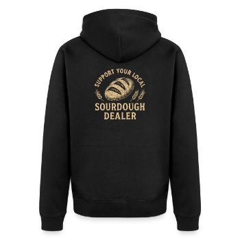 Baking Baker Baker Sourdough Bread Gift Idea - Unisex Premium Organic Zip Hoodie - black - Back - Nico (187cm)
