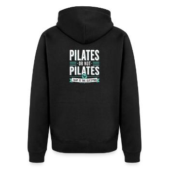 Pilates humour fitness citation sport - Veste à capuche bio Premium Unisexe - noir - Dos - Nico (187cm)