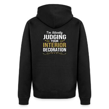 Innenarchitekt Architektur Architekt - Unisex Premium Bio Zip Hoodie - Schwarz - Hinten - Nico (187cm)