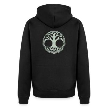 Cercle tressé Arbre de vie - Veste à capuche bio Premium Unisexe - noir - Dos - Nico (187cm)