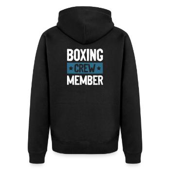 Boxing Crew - Unisex Premium Bio Zip Hoodie - Schwarz - Hinten - Nico (187cm)