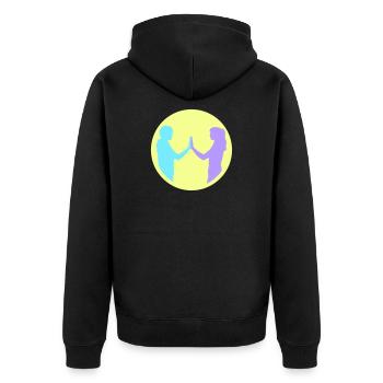 Menschen Gruppe Silhouette Freunde Team Zusammen - Unisex Premium Bio Zip Hoodie - Schwarz - Hinten - Nico (187cm)