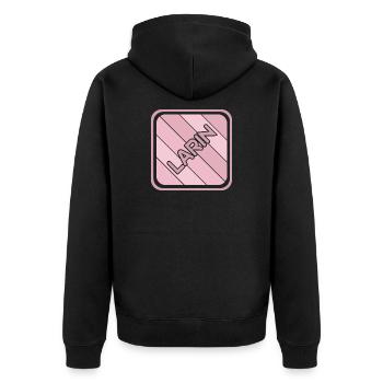 Larin als Tochter - Unisex Premium Bio Zip Hoodie - Schwarz - Hinten - Nico (187cm)