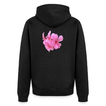 Vibrant_Pink_Geranium_Flowers - Veste à capuche bio Premium Unisexe - noir - Dos - Nico (187cm)