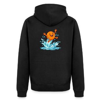 Splashing Orange Summer Vibes Pool Vacation Ladies - Unisex Premium Organic Zip Hoodie - black - Back - Nico (187cm)