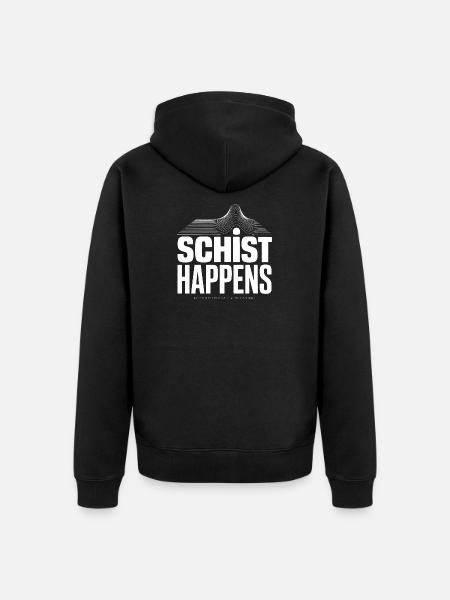 Schist Happens Geology Tee - Unisex Premium Organic Zip Hoodie - black